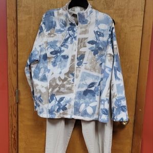 Alfred Dunner 2 pc outfit. Pants 18P and polar fleece top 1X